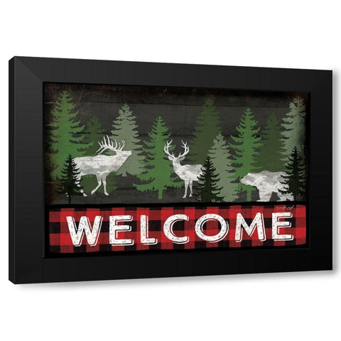 Welcome Black Modern Wood Framed Art Print with Double Matting by Pugh, Jennifer