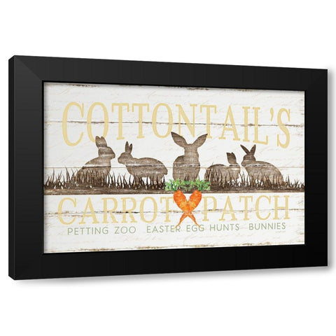 Cottontails Carrot Patch Black Modern Wood Framed Art Print by Pugh, Jennifer