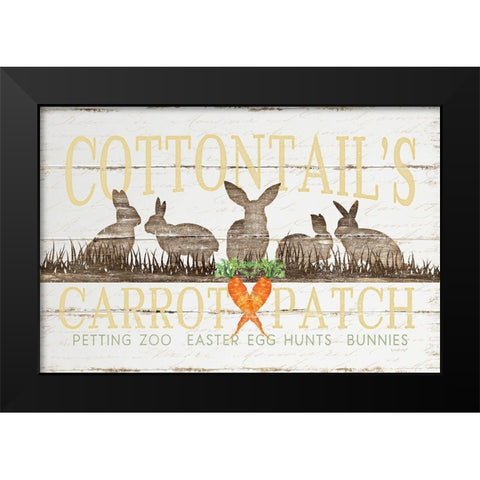 Cottontails Carrot Patch Black Modern Wood Framed Art Print by Pugh, Jennifer