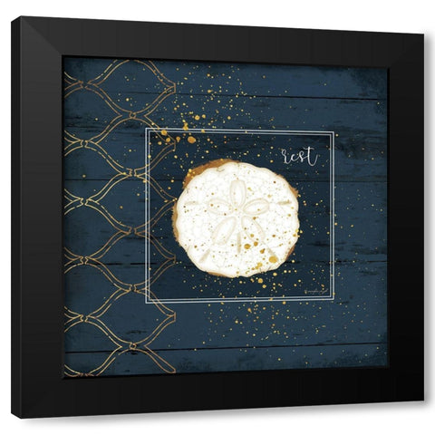 Rest Sanddollar Black Modern Wood Framed Art Print by Pugh, Jennifer