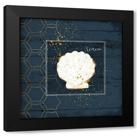 Renew Shell Black Modern Wood Framed Art Print by Pugh, Jennifer