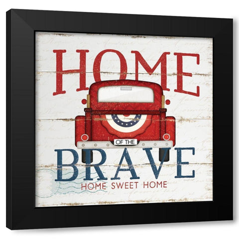 Home of the Brave Black Modern Wood Framed Art Print by Pugh, Jennifer