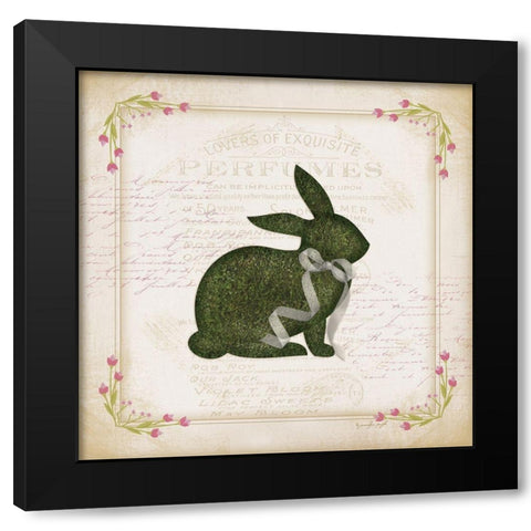 Bunny Black Modern Wood Framed Art Print by Pugh, Jennifer