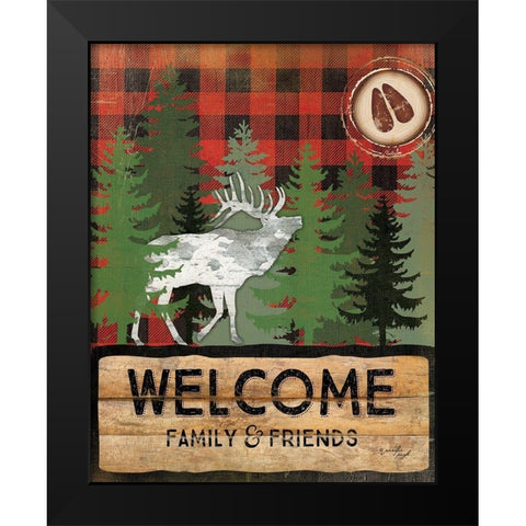 Cabin Welcome Plaid I Black Modern Wood Framed Art Print by Pugh, Jennifer