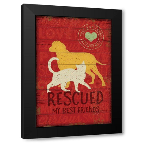 Rescued my Best Friend Black Modern Wood Framed Art Print by Pugh, Jennifer