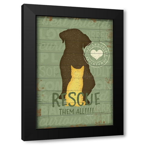 Rescue Them All Black Modern Wood Framed Art Print by Pugh, Jennifer