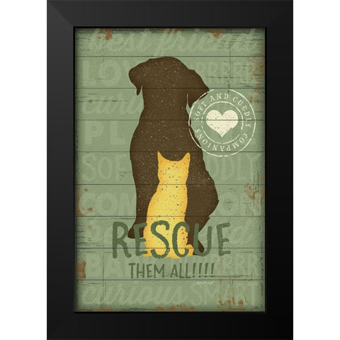 Rescue Them All Black Modern Wood Framed Art Print by Pugh, Jennifer