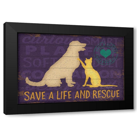 Save a Life Rescue Black Modern Wood Framed Art Print with Double Matting by Pugh, Jennifer