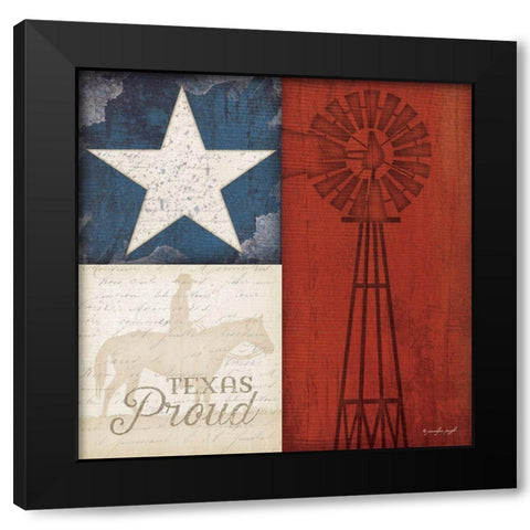 Texas Proud Black Modern Wood Framed Art Print with Double Matting by Pugh, Jennifer