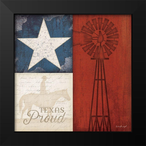 Texas Proud Black Modern Wood Framed Art Print by Pugh, Jennifer