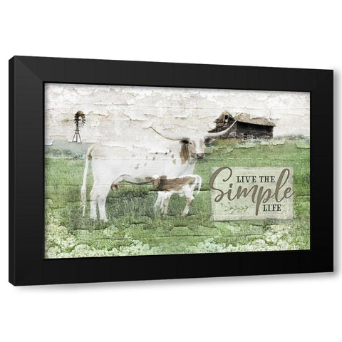 Live the Simple Life Black Modern Wood Framed Art Print by Pugh, Jennifer