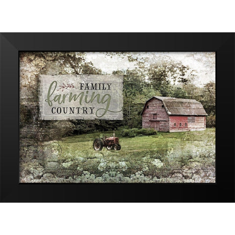 Farm, Family, Country Black Modern Wood Framed Art Print by Pugh, Jennifer