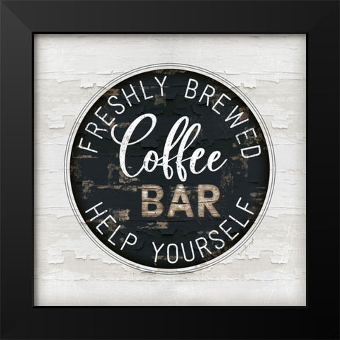 Coffee Bar Black Modern Wood Framed Art Print by Pugh, Jennifer