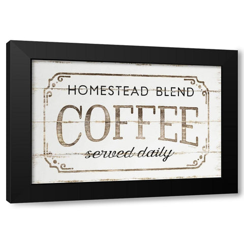 Homestead Coffee Black Modern Wood Framed Art Print with Double Matting by Pugh, Jennifer