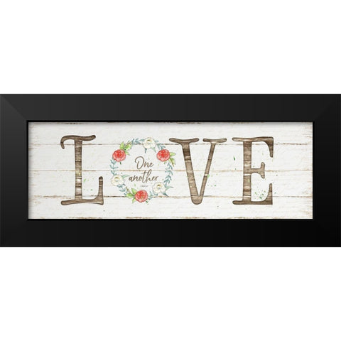 Love Black Modern Wood Framed Art Print by Pugh, Jennifer