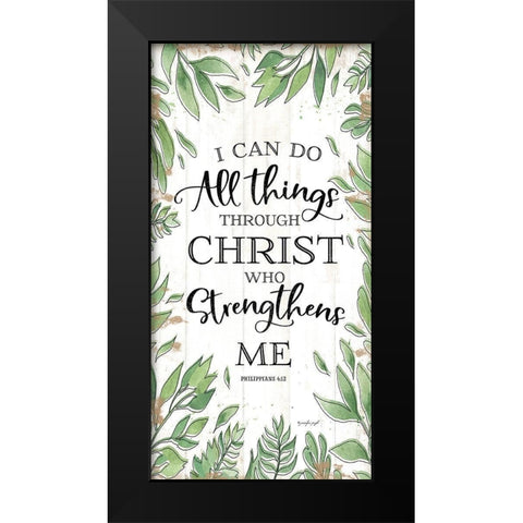 I Can Do All Things Through Christ Black Modern Wood Framed Art Print by Pugh, Jennifer