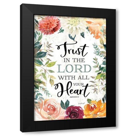 Trust in the Lord Black Modern Wood Framed Art Print by Pugh, Jennifer