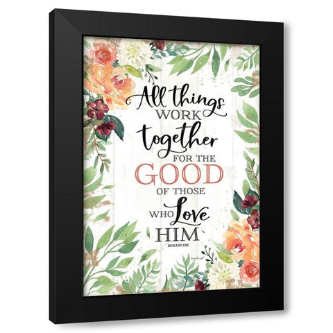 All Things Work Together Black Modern Wood Framed Art Print by Pugh, Jennifer