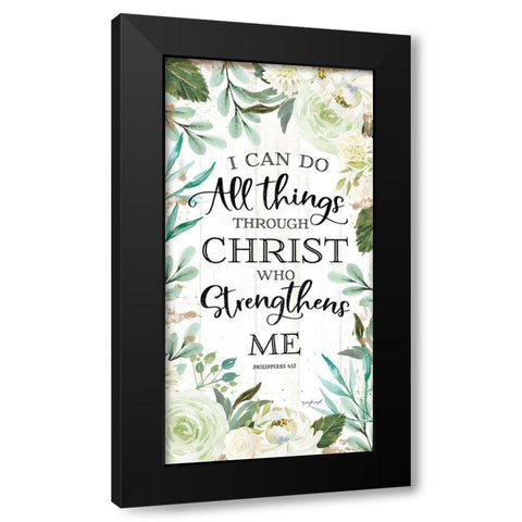 I Can Do All Things Through Christ II Black Modern Wood Framed Art Print with Double Matting by Pugh, Jennifer