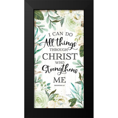 I Can Do All Things Through Christ II Black Modern Wood Framed Art Print by Pugh, Jennifer