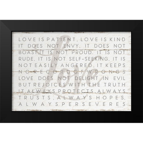 Love Is Black Modern Wood Framed Art Print by Pugh, Jennifer