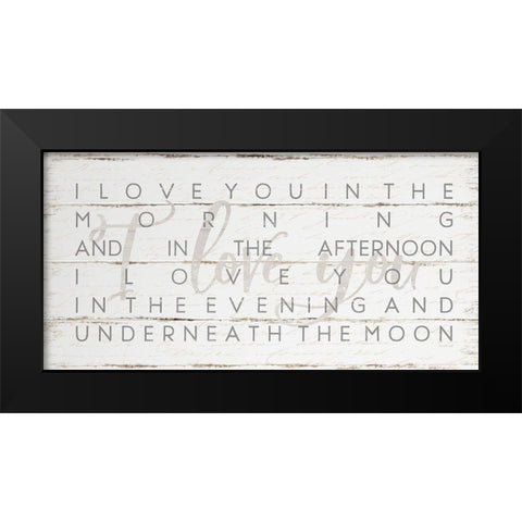 I Love You Black Modern Wood Framed Art Print by Pugh, Jennifer