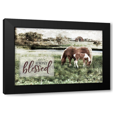 Simply Blessed Black Modern Wood Framed Art Print with Double Matting by Pugh, Jennifer