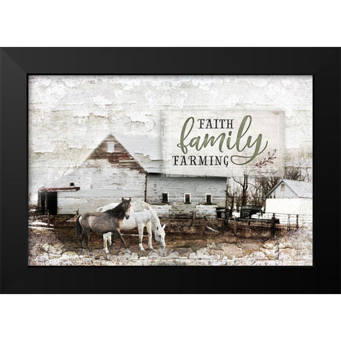 Faith, Family, Farming Black Modern Wood Framed Art Print by Pugh, Jennifer