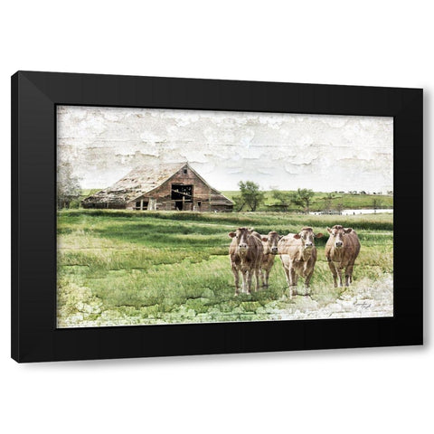 Cows Black Modern Wood Framed Art Print by Pugh, Jennifer