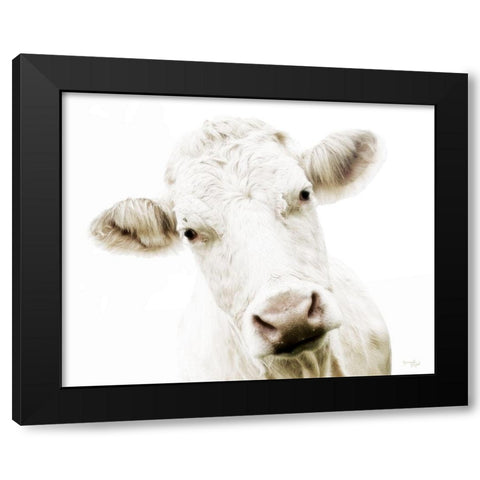 Cow V Black Modern Wood Framed Art Print with Double Matting by Pugh, Jennifer