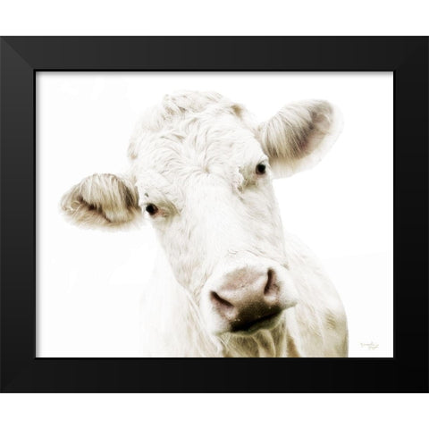 Cow V Black Modern Wood Framed Art Print by Pugh, Jennifer