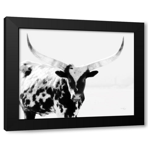 Longhorn II Black Modern Wood Framed Art Print with Double Matting by Pugh, Jennifer