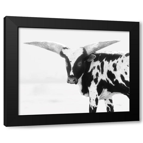 Longhorn III Black Modern Wood Framed Art Print with Double Matting by Pugh, Jennifer