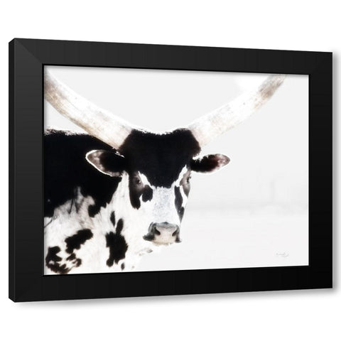 Longhorn IV Black Modern Wood Framed Art Print with Double Matting by Pugh, Jennifer