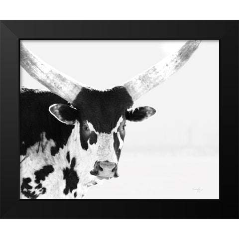 Longhorn V Black Modern Wood Framed Art Print by Pugh, Jennifer