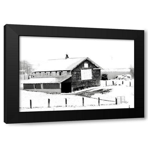 Barn Black Modern Wood Framed Art Print with Double Matting by Pugh, Jennifer