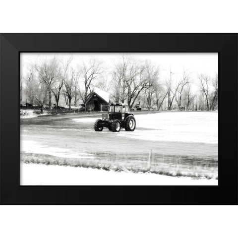 Tractor Black Modern Wood Framed Art Print by Pugh, Jennifer