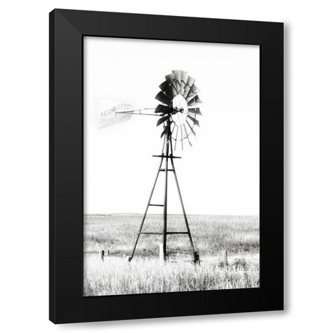 Windmill Black Modern Wood Framed Art Print with Double Matting by Pugh, Jennifer