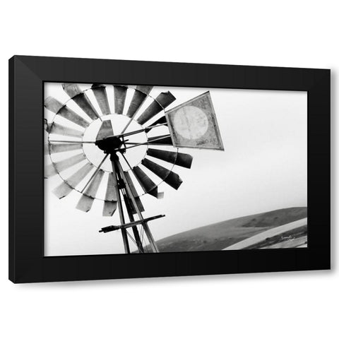 Windmill IV Black Modern Wood Framed Art Print with Double Matting by Pugh, Jennifer