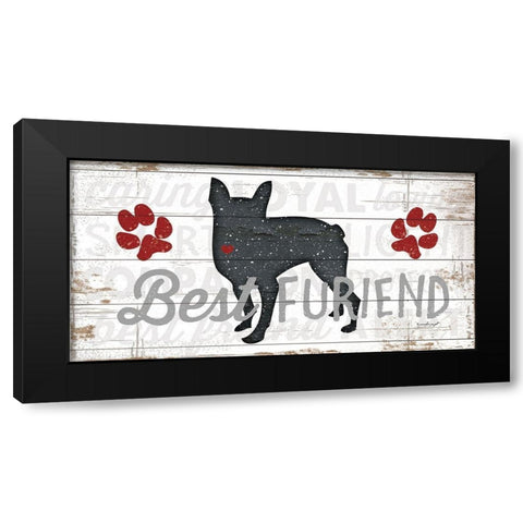 Best Furiend - Dog Black Modern Wood Framed Art Print with Double Matting by Pugh, Jennifer