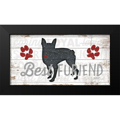 Best Furiend - Dog Black Modern Wood Framed Art Print by Pugh, Jennifer