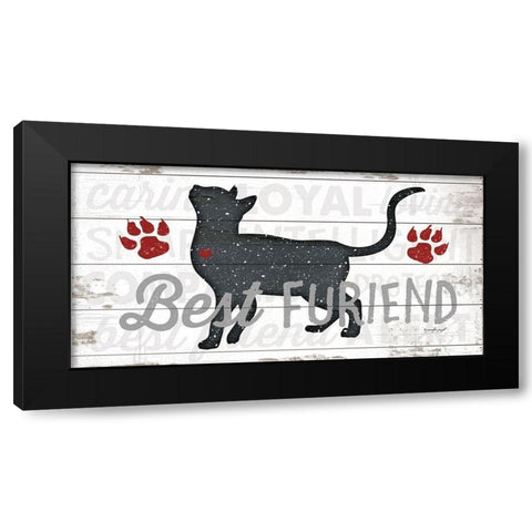 Best Furiend - Cat Black Modern Wood Framed Art Print with Double Matting by Pugh, Jennifer