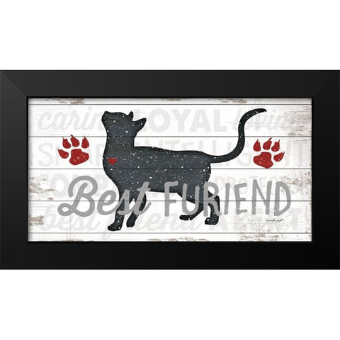 Best Furiend - Cat Black Modern Wood Framed Art Print by Pugh, Jennifer