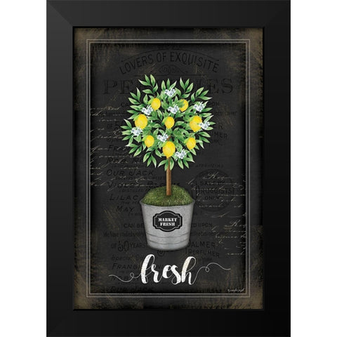 Lemon Topiary Black Modern Wood Framed Art Print by Pugh, Jennifer