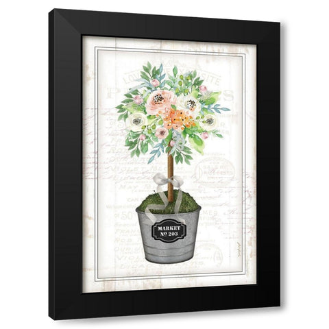 Floral Topiary II Black Modern Wood Framed Art Print with Double Matting by Pugh, Jennifer