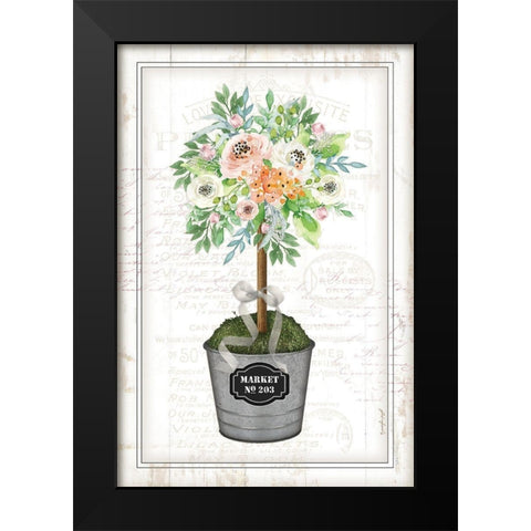 Floral Topiary II Black Modern Wood Framed Art Print by Pugh, Jennifer