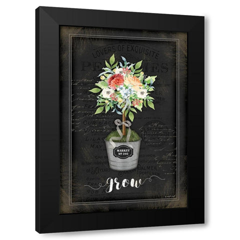 Floral Topiary IV Black Modern Wood Framed Art Print by Pugh, Jennifer