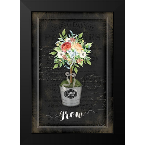 Floral Topiary IV Black Modern Wood Framed Art Print by Pugh, Jennifer