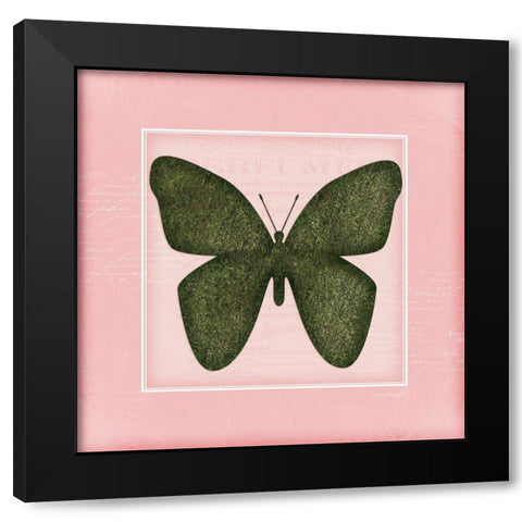 Butterfly - Pink Black Modern Wood Framed Art Print with Double Matting by Pugh, Jennifer