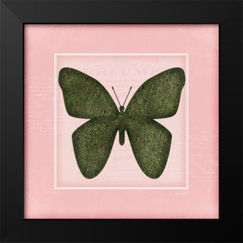 Butterfly - Pink Black Modern Wood Framed Art Print by Pugh, Jennifer